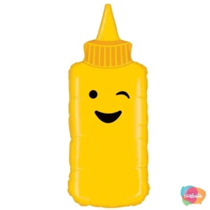 BALÃO METALIZADO FRASCO DE MOSTARDA 89CM 35 POLEGADAS AMARELO