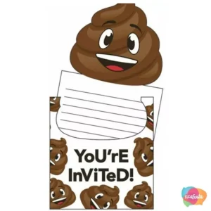 POOP EMOJIONS CONVITE PAPEL C/8