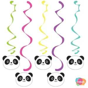 Decoração Para Pendurar Panda Com 5 Unid