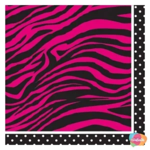 GUARDANAPO DE PAPEL PINK ZEBRA BOUTIQUE  COM 16 UNID 24 CM