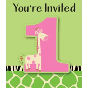 CONVITE WILD ONE GIRAFFE 8 UN