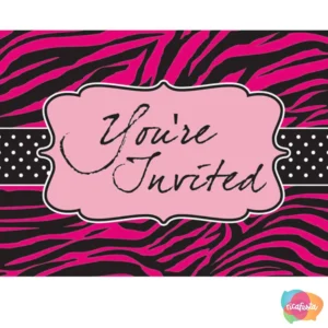 CONVITE  PINK ZEBRA BOUTIQUE COM 8 UNID