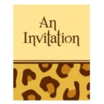 CONVITE ANIMAL PRINT LEOPARD COM 8 UNID AMARELO