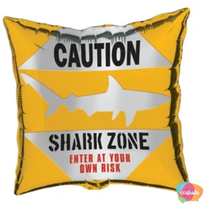 BALÃO SHARK SPLASH CAUTION 45CM 18 POLEGADAS LARANJA