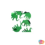 RECORTE METALIZADO ELEFANTE COM 6 UNID ÚNICO VERDE ESCURO