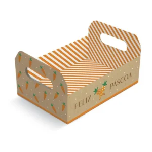 Caixote Kraft Páscoa   13,2x9x6,5 cms com 10 unidades