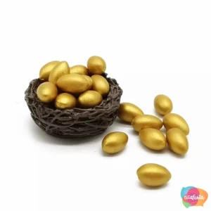 Ovinhos Decorativos Dourados Plástico Com 6 Unid