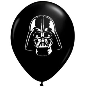 Balão Látex Qualatex 5 Polegadas Preto Darth Vader Cara 13 Cm Com 100 Unid
