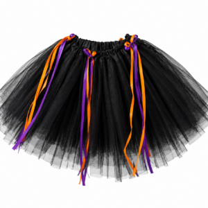 Saia de Tule Halloween Com Laço 35 Cm Preto
