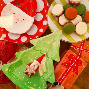 Prato De Papel Recortado Árvore de Natal   Com 10 Unid