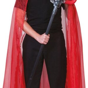 Fantasia Adulto Halloween Cape Transparant Red Tamanho Único