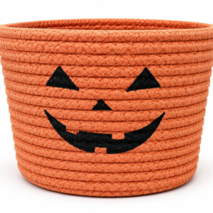 Cachepot Pumpkin Tecido Halloween Rústico 15x20x20