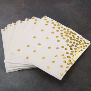 Guardanapo de Papel Dots Dourado 32x32 cm