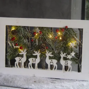 Quadro Renas Xmas P 37x24x5 cm