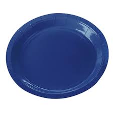 Prato de Papel Azul Royal 18 cms com 10 unid