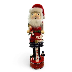 Papai Noel Quebra Nozes em Madeira 39 cm