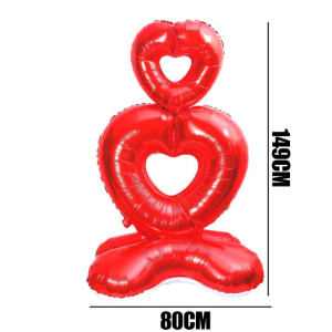 Balão Metalizado Duplo Coração 149 cm