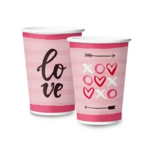 Copo de Papel Love 180 ml com 8 Unid