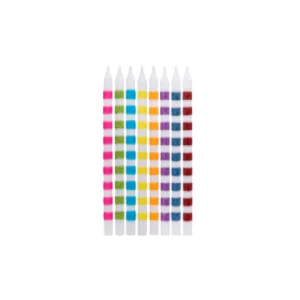 Vela Listras Divertidas  Coloridas Glitter com 8 unidades