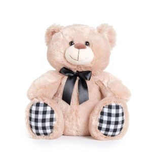 Urso Pelúcia Preto e Branco 25 cms