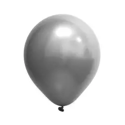 Balão Latex 5 polegadas Cromado Prata com 50 unidades