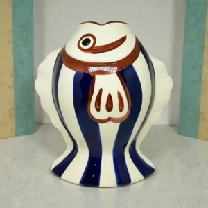 Vaso Sardinha Azul Royal Listra 21,8X12,5X23CM