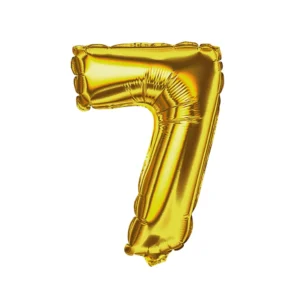 Balão Metalizado Número 7 Dourado 28 Polegadas