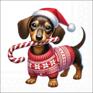 Guardanapo de Papel Salsicha Natal com 20 Unid 33x33 cm