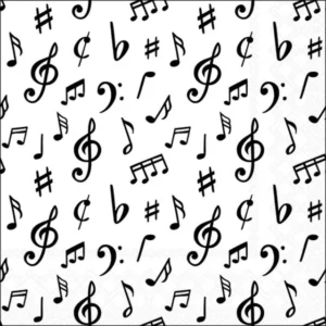 Guardanapo de Papel Notas Musicais com 20 Unid 33x33 cm