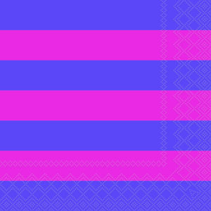 Guardanapo de Papel Listras Pink e Roxo com 20 Unid 33x33 cm