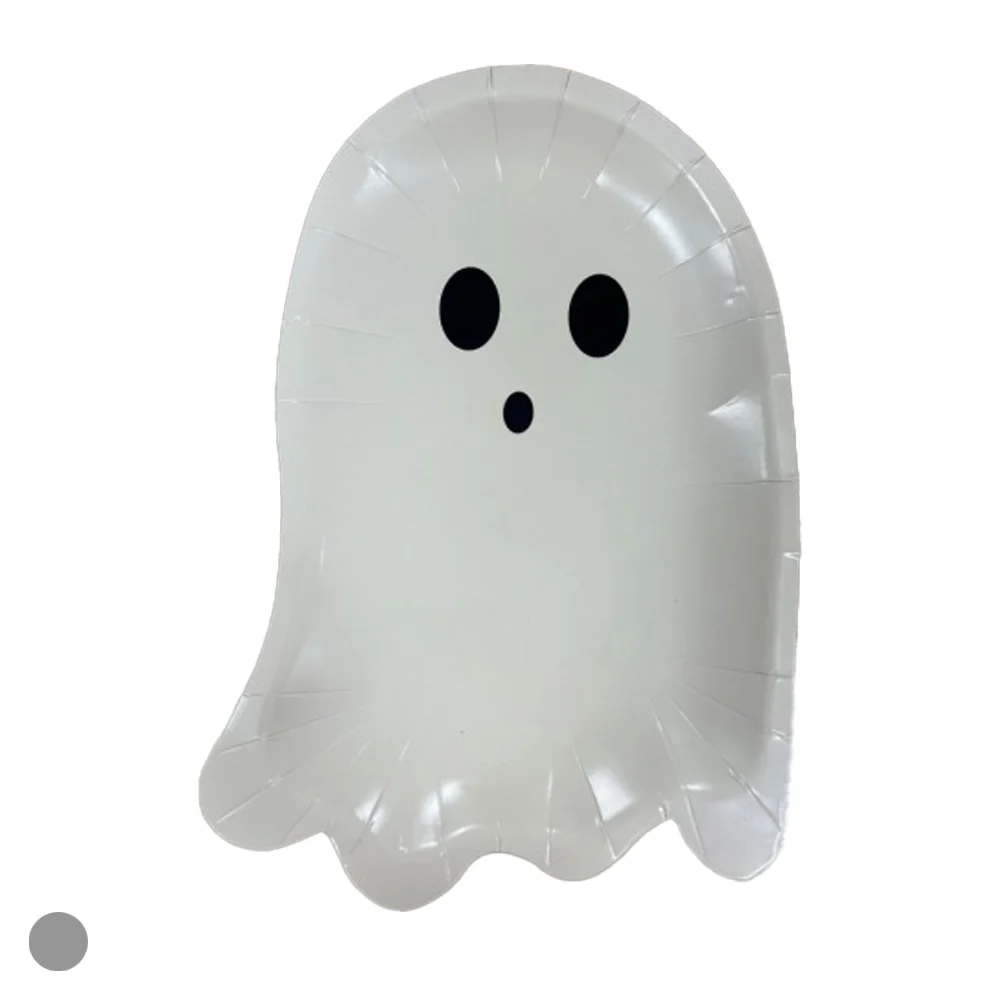 Prato de Papel Pop Fantasma com 10 unidades 19X17X1,2cm
